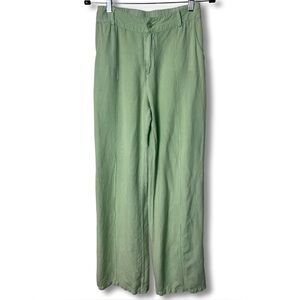 Young Fabulous & Broke YFB – Linen Blend Wide Leg Pants Sherbet Lime – Sz. S